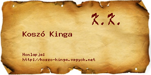 Koszó Kinga névjegykártya