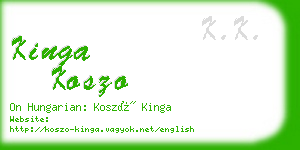 kinga koszo business card